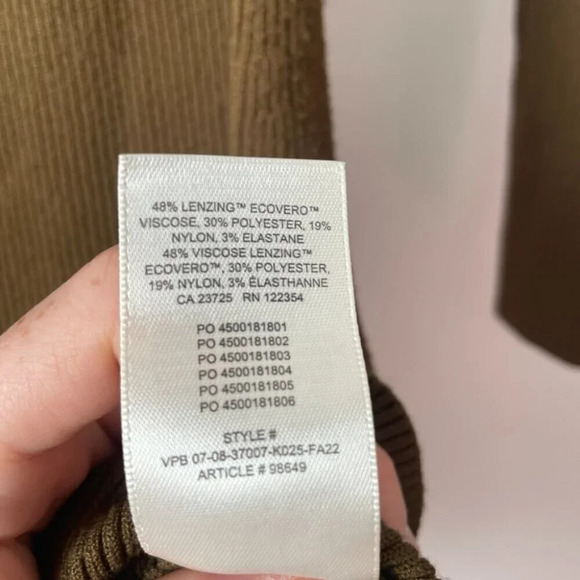 Aritzia Wilfred Free Cut-Out Ribbed Knit Longsleeve Mini Dress Brown Size Small - Picture 6 of 6